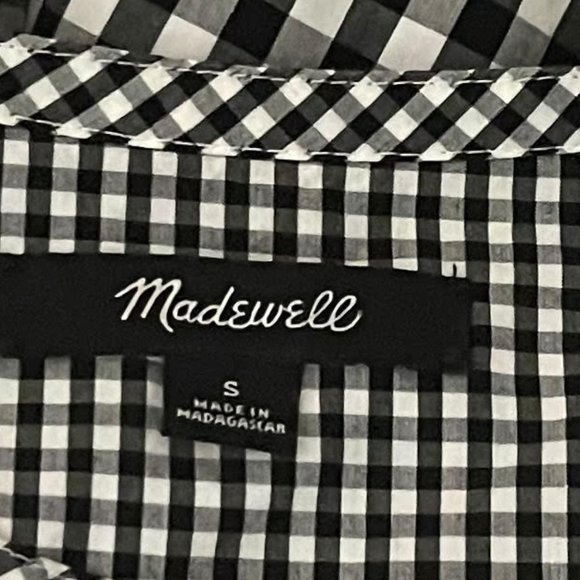 Madewell Small Gingham Checked Sleeveless Back Tie Cotton Dress in Black and W… - Picture 6 of 8